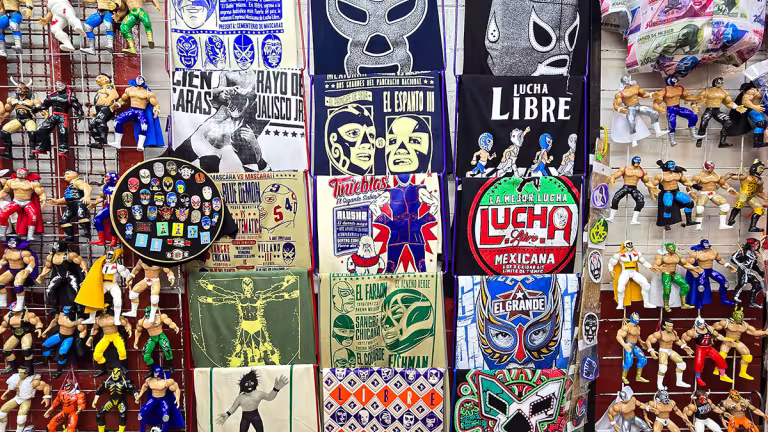 Lucha Libre-t-shirts i Coyoacán.