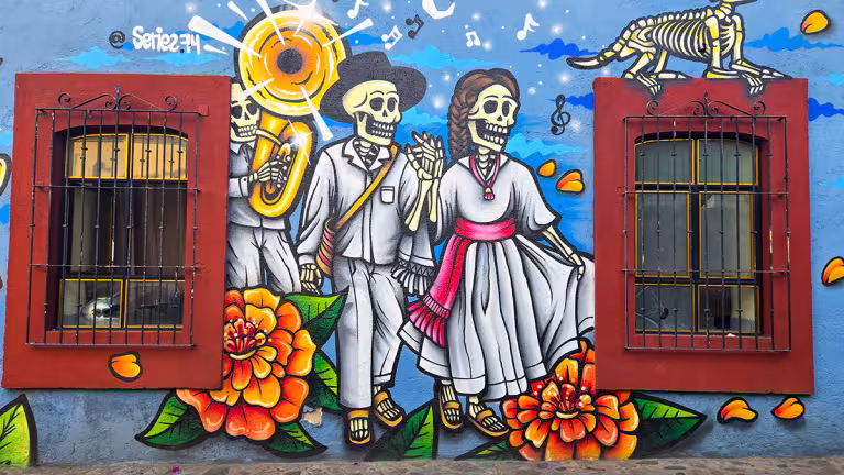 Muralmålningar i Barrio de Jalatlaco
